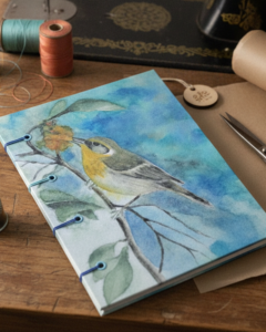 caderno passarinho